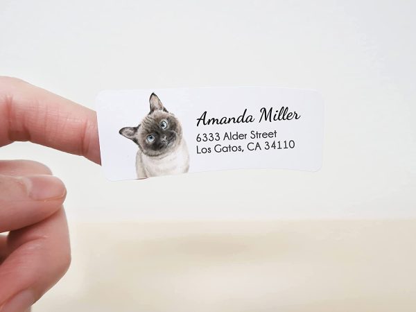 Personalized Address Label For Cat Mom, 120 PCS, Siamese Cat Gifts, Crazy Cat Lady Gifts, Cat Gifts For Cat Lovers, Mailing Stickers for Envelopes - Image 4