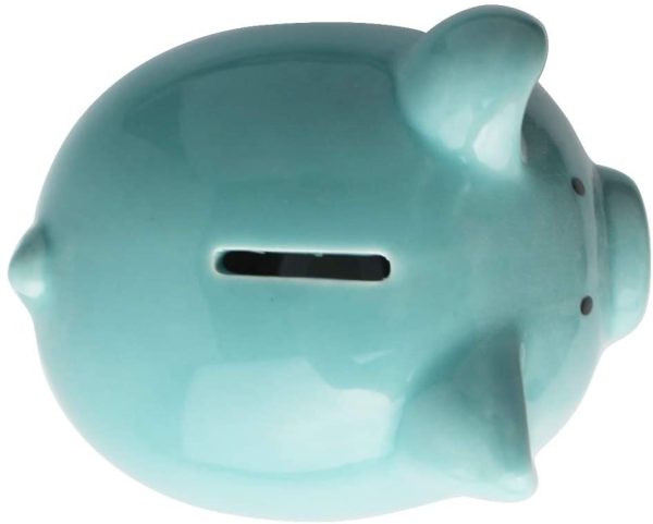 Ceramic Blue Piggy Bank Makes a Perfect Unique GIF,t Nursery D??cor, Keepsake, or Savings Piggy Bank for Kids