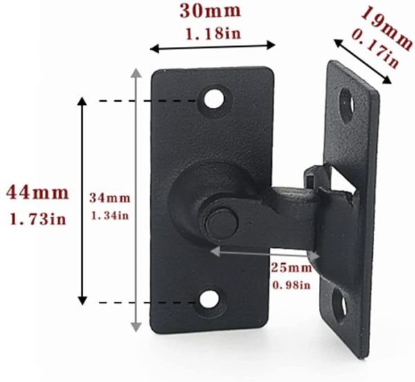 90 Degree Right Angle Door Lock Lock Bolt Lock cam Lock for Door and Window Sliding Lock bar Bolt Storage Sliding Door Lock Sliding Latch Lock Door Buckle Special Door Lock - Image 5