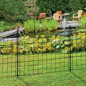 Metal, lawn, fence, yard, fences, garden, black, panel, stake, install, easy, DIY, tall, fences, pet