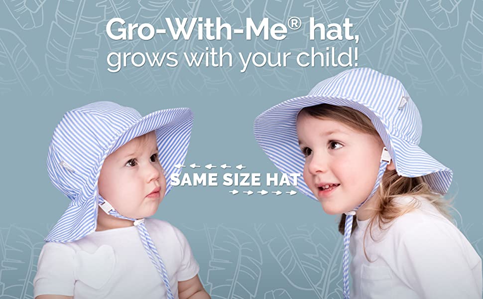 grow with me adjustment sun hat Jan & Jul 1-5Y S M L