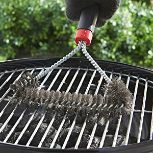 Weber grill brush cleaning stainless steel grates