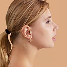 LILIE&WHITE Chunky Gold Hoop Earrings for Women Cute Fashion Hypoallergenic earrings 
