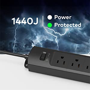 power bar with 1440-Joule Surge Protection