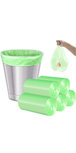 1.2 Gallon Small Trash Bags,120 Counts,Green