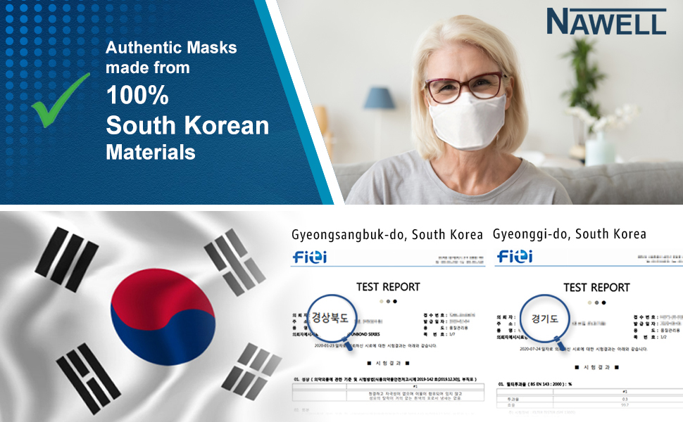 Nawell Mask use 100% South Korean Materials