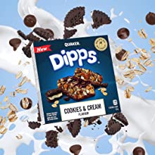 quaker granola bar dipps cookies in cream chocolate