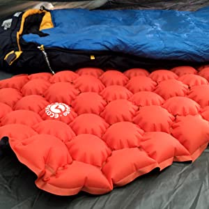 tent camp ground side sleep cushion mattress pad inflatable air