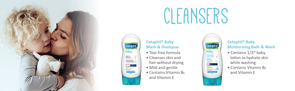 cetaphil, cetaphil baby, cleanser, wash and shampoo, moisturizing bath and wash