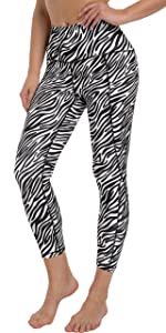 Free Leaper Zebra Leggings for Women Seamless Waistband