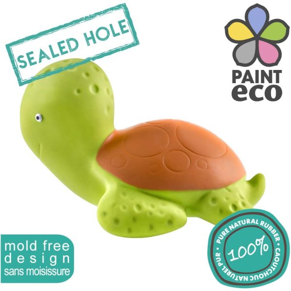 Pure Natural Rubber Baby Bath Toy - Mele The Sea Turtle - Without Holes, BPA, PVC, Phthalates Free, All Natural, Textured for Sensory Play, Sealed Bath Rubber Toy, Hole Free Bathtub Toy for Babies - Image 7