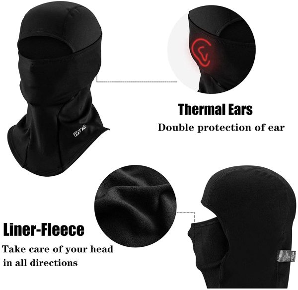 Rtie Balaclava Face Mask Windproof Ski Mask for Cold Weather Thermal Face Mask Black - Image 4