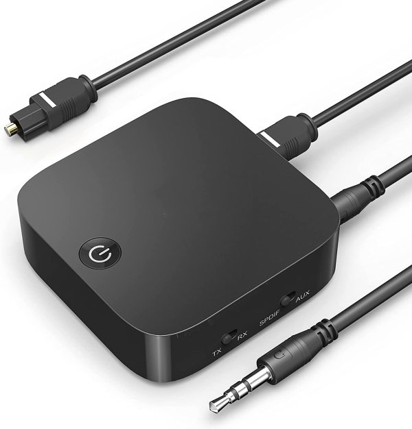 Bluetooth 5.0 Wireless Audio Adapter, aptX Low Latency, 3.5mm Transmitter & Receiver, AUX SPDIF in/Out Dual Link Music Streaming(for TV/Headphones/PC/Home Stereo/Car/Nintendo Switch/Speakers) - Image 4