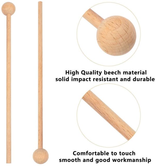 6 PCS Wood Mallets Percussion Sticks Percussion Mallets for Glockenspiel,Xylophone,Energy Chime,Woodblock,Bells,Percussion Instrument - Image 5