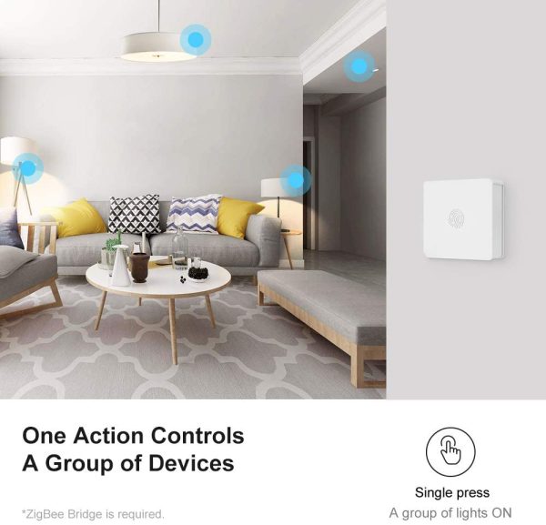 SNZB-01 Zigbee Wireless Switch, Supports to Create Smart Scenes, And Trigger The Connected Devices on Ewelink APP With Three Control Options - Single, Double Press, and Long Press,  ZigBee Bridge Required.