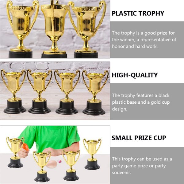 NUOBESTY Plastic Gold Trophies Gold Cup Trophy Kids Competition Prize Cups for Party Celebrations, Award Ceremony and Appreciation Gift 12pcs - Image 5