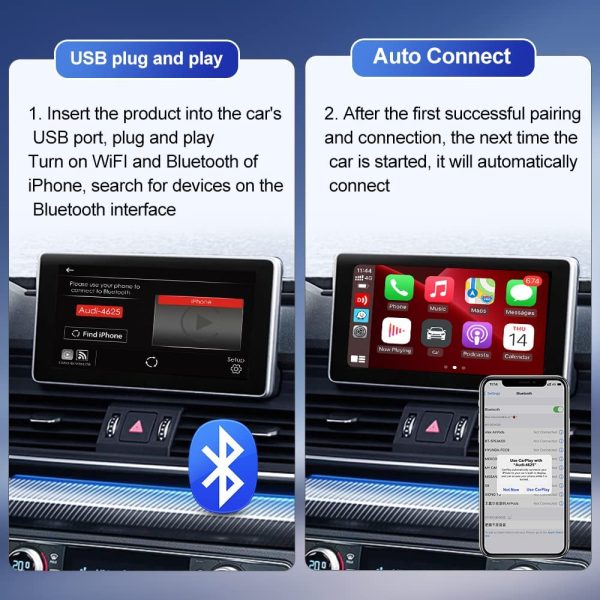 CarlinKit 3.0 Wireless CarPlay Adapter, Wi-Fi 5G, Suitable for Factory Wired CarPlay Cars, Compatible with More Than 600 Models Such as Audi/Porsche/Volvo/Mercedes/Volkswagen/Kia/Hyundai, etc. - Image 7