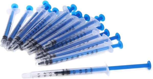 Zhixing 50Pack 1ml 1cc Syringe with Caps for Scientific Labs and Pet Feeding Multiple Uses（Blue) - Image 2