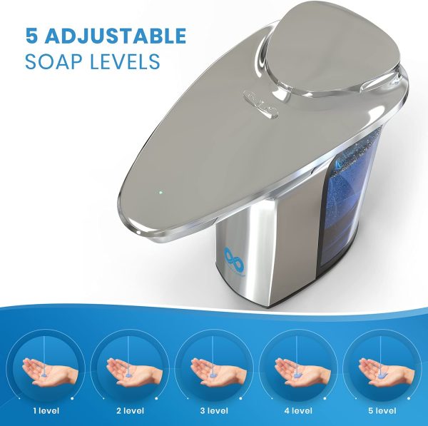 Automatic Liquid Soap Dispenser, 17oz - 1400 Dispenses on a Single Fill - Electric, Touchless Sensor, Hands Free for Bathroom, Countertop or Dish Soap - Image 7