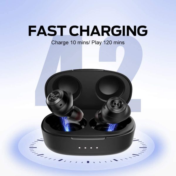 Wireless Earbuds,Super Fast Charge,Bluetooth 5.0 in-Ear Stereo Headphones with USB-C Charging Case,Built-in Mic for Clear Calls,Water Resistant Design for Sports,Black. - Image 4