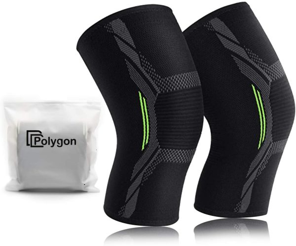 Knee Support Brace 2 Pack, Polygon Knee Compression Sleeve for Running, Arthritis, ACL, Meniscus Tear, Sports, Joint Pain Relief and Injury Recovery (Small) - Image 5