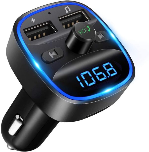 FM Transmitter, Bluetooth FM Transmitter Wireless Radio Adapter Car Kit with Dual USB Charging Car Charger MP3 Player Support TF Card & USB Disk - Image 7