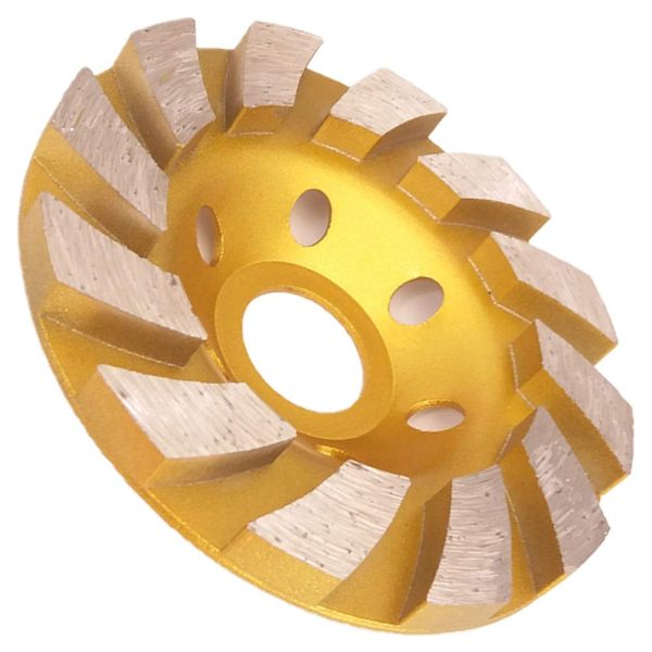 Meacase 4" Diamond Cup Grinding Wheel for Concrete Masonry Granite Marble Stone for Angle Grinder with 5/8" Arbor (Turbo Row)