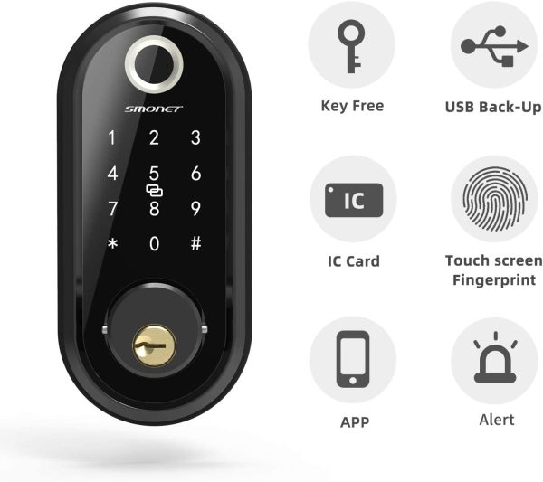 Smart Lock, Fingerprint Smart Door Lock,Keyless Entry Door Lock Keypad,Electronic Deadbolt with WiFi and Bluetooth App Control,Ekeys Sharing, App Monitoring Auto Lock for Homes and Hotel - Image 2