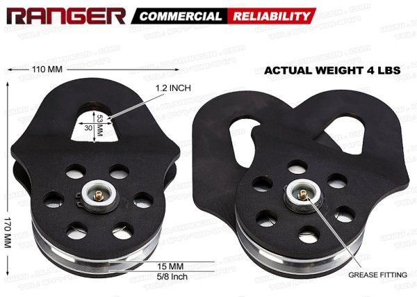 Ranger (8 Tons 17,600 LBs) Commercial Reliability Snatch Block with Grease Fitting by Ultranger - Image 6