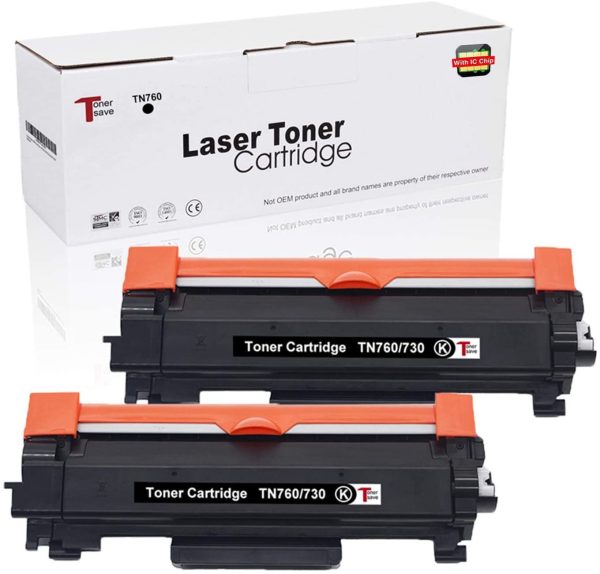 TN760 TonerSave 2PK Compatible Brother TN-760 TN730 Toner for Brother DCP-L2550DW HL-L2390DW HL-L2370DW HL-L2350DW HL-L2370DWXL HL-L2395DW MFC-L2710DW MFC-L2730DW MFC-L2750DW MFC-L2750DWXL TN-730 - Image 3