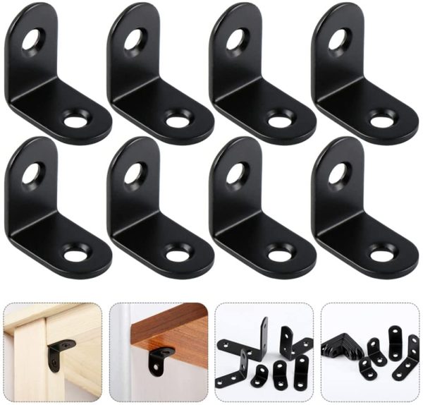 Right Angle Bracket Corner Brace, 30Pcs Black Joint Bracket Fastener 90 Degree Metal Angle Brackets (20 * 20 * 16mm) - Image 3