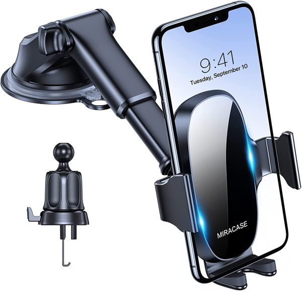 Miracase Car Phone Mount, [Thick Case & Big Phones Friendly] Long Arm Suction Cup Phone Holder for Car Dashboard Windshield Air Vent Hands Free Cell Phone Holder Compatible with All Mobile Phones - Image 5