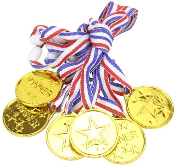 STOBOK Kids Gold Award Medal Plastic Winner Medals for Sports Competitions Matches Party Favors,24 Pieces - Image 4