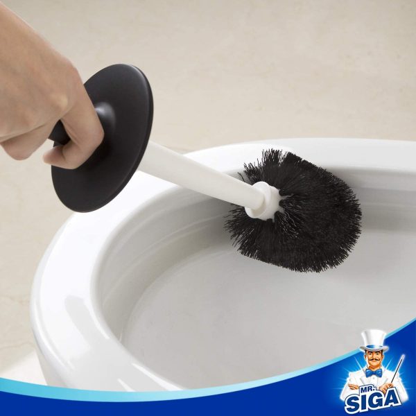 MR.SIGA Toilet Bowl Brush and Holder for Bathroom, Black, 1 Pack - Image 3