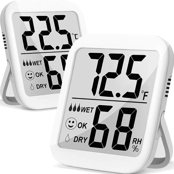 Humidity Meter, 2 Pack Max Indoor Thermometer Hygrometer Humidity Gauge Humidity and Temperature Monitor with Dual Sensors for Room, Baby, Pet Reptile, Plant, Greenhouse, Basement, Humidor, Guitar - Image 3