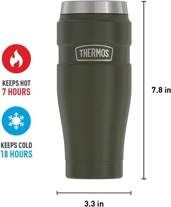 Staineless Steel King 16 Ounce Travel Tumbler, Army Green - Image 7