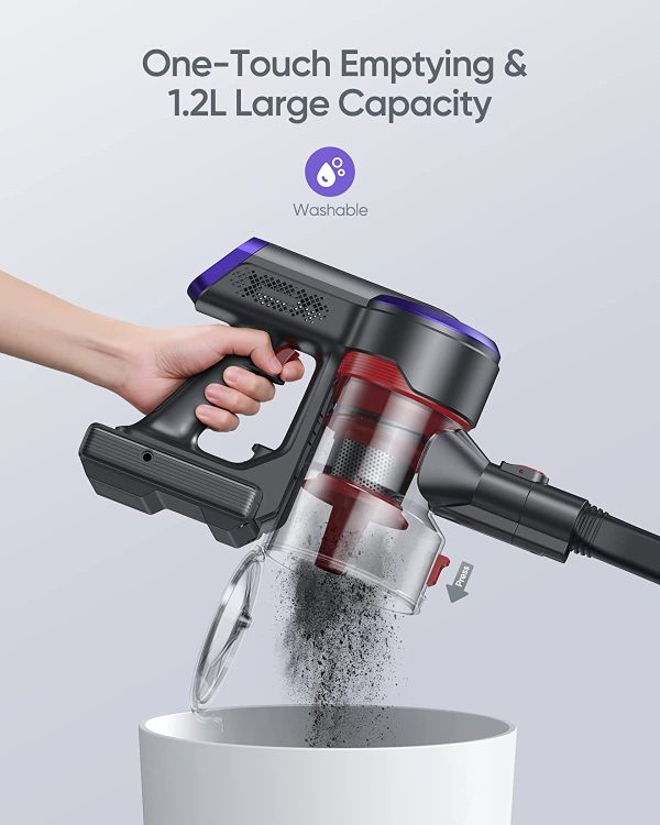 BuTure Cordless Vacuum Cleaner, 400W 30Kpa Powerful Cordless  Vacuum with 55min Detachable Battery, Touch Display and 1.2L Large Dust Cup, Vacuum Cleaners for Hardwood Floor Carpet Stair Car Pet Hair