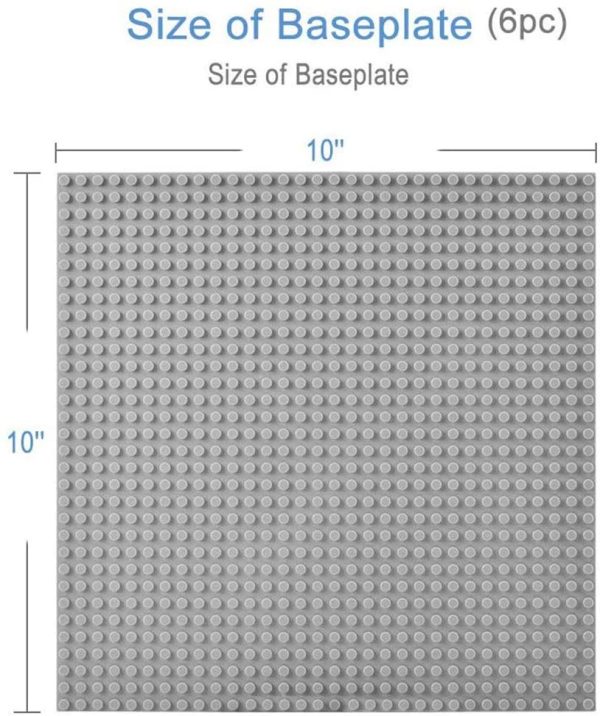 Lekebaby Classic Baseplates Building Base Plates for Building Bricks 100% Compatible with Major Brands-Baseplate 10" x 10", Pack of 6, Grey - Image 6