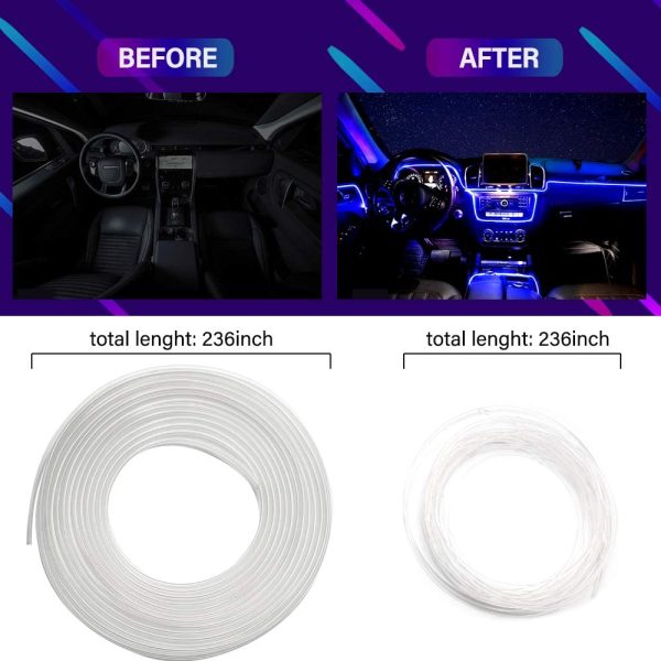 Car LED Interior Strip Light, 16 Million Colors 5 in 1 with 236 inches Fiber Optic, Multicolor RGB Sound Active automobile atmosphere Ambient Lighting Kit - Wireless Bluetooth APP Control - Image 4