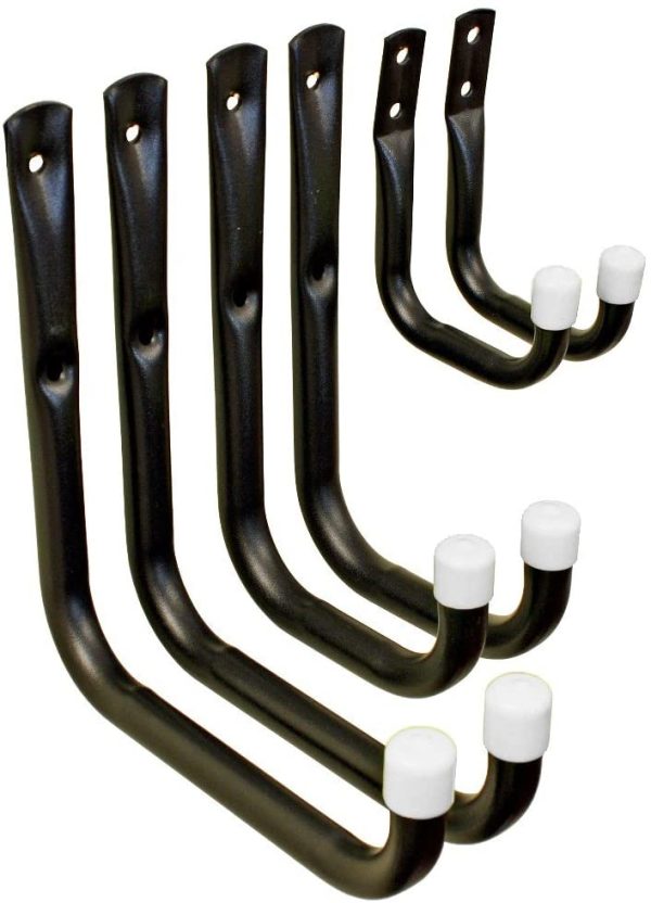 8088E Heavy Duty Steel Garage Storage/Assorted Utility Hooks, 6 Pack, Black