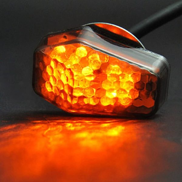 15 Amber LED Flush Mount Smoke Turn Signal Indicator Blinker Light Universal For Motorcycle Sport Street Racing Bike - Image 3