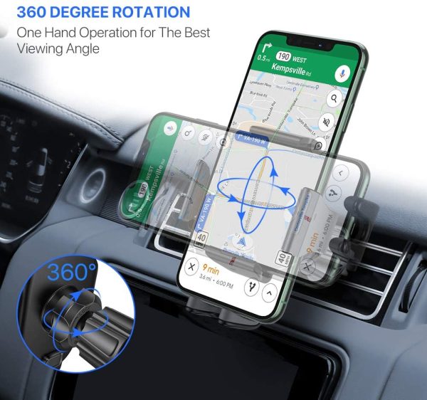 Miracase Classic Car Phone Mount, Air Vent Phone Holder for Car, Universal Car Cell Phone Support Compatible with iPhone 13 Series/12/11/XS/XR,Google,Samsung and All Phones - Image 2