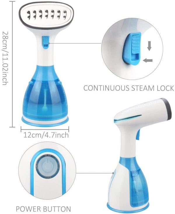 ??Upgraded??  Clothes Steamer - Portable Handheld Garment Clothing Steamer 1100W 280ml Travel Steamer Fabric 20s Fast Heat-up Auto-Off Ideal for Home Office - Image 3