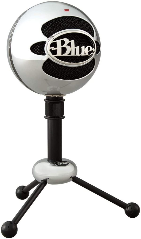 Blue Snowball USB Microphone for Recording, Streaming, Podcasting, Gaming on PC and Mac, Condenser Mic with Cardioid and Omnidirectional Pickup Patterns, and Stylish Retro Design - Brushed Aluminum