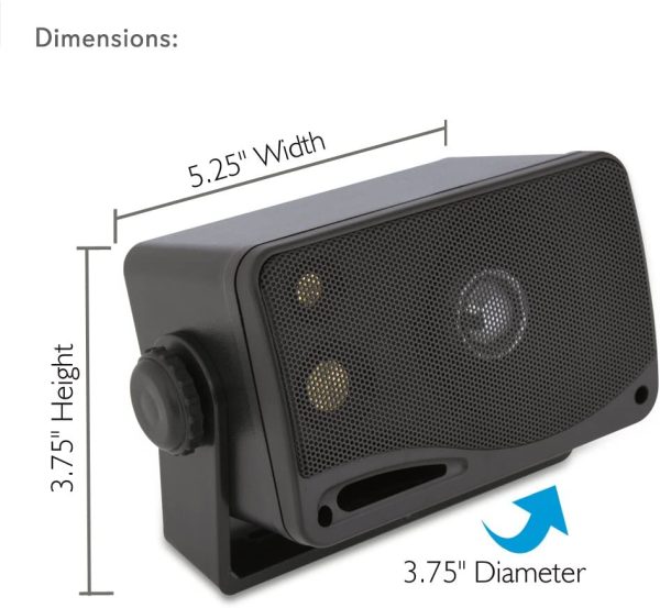 Pyle 3.5-Inch 200W 3-Way Weather Proof Mini Box Speaker System PLMR24B (Black) - Image 2