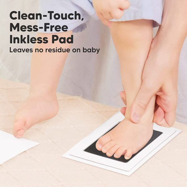 Baby Footprint & Handprint Inkless Ink Pad - 2-Pack Clean Touch Hand and Foot print Keepsake Ink Pads - Paw Stamp Print - Babys Footprint Kit - Newborn Baby Stamp Pad Kits - Baby Safe Print Ink Pad - Image 4