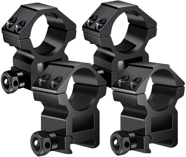 TACwolf 1'' Scope Rings, 2Pcs High Profile + 2Pcs Medium Profile 1 Inch Scope Mount Rings for Pi-catinny Rail - Image 4