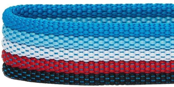 Blueberry Pet 3 Colors Multi-Colored Stripe Adjustable Dog Collar, Azure Blue and Raspberry Red, Small, Neck 12"-16" - Image 2