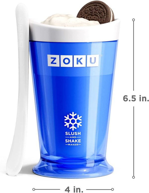 ZOKU Original Slush and Shake Maker, Compact Make and Serve Cup with Freezer Core Creates Single-Serving Smoothies, Slushies and Milkshakes in Minutes, BPA-Free, Blue - Image 7