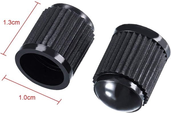 Universal 40Pcs Tire Valve Caps, Black Plastic Tire Stem Caps for Bicycles, Motorbikes, Cars, SUVs and Trucks (Caps Only)